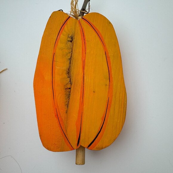 Vtg Jack O Lantern Pumpkin Hand Painted Fall Harvest Primitive Décor 3 Piece Set - Picture 11 of 12